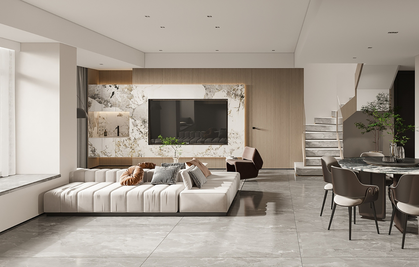 现代原木发别墅设计