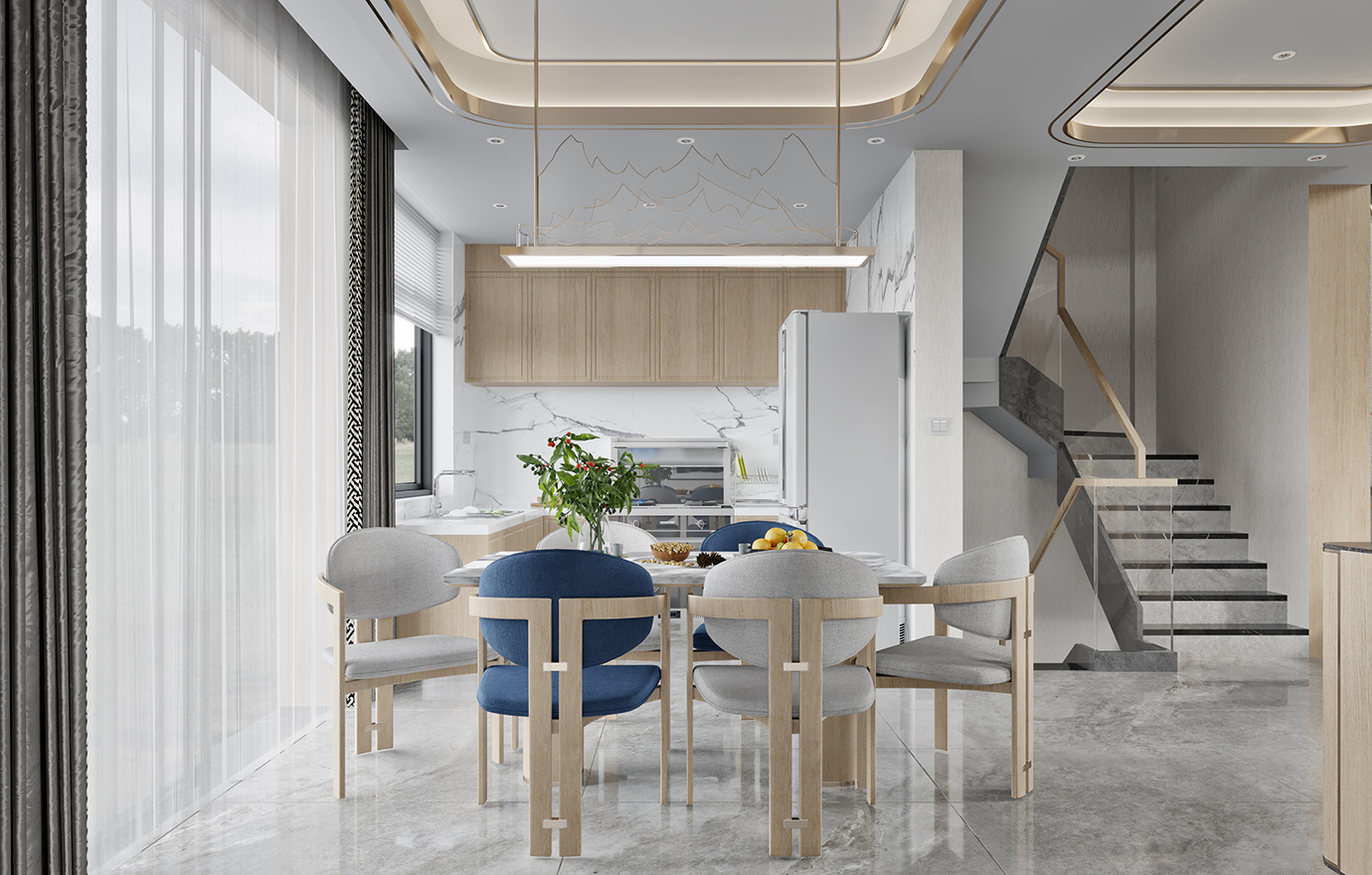 MAX出品独家--现代中式-悦临湾别墅-白鹿