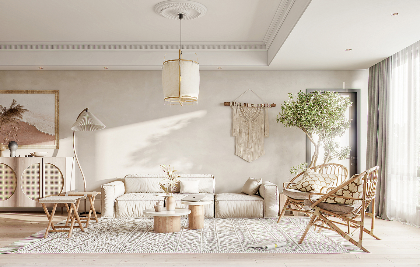 MAX出品独家--—清新风客餐厅-体积光_白月