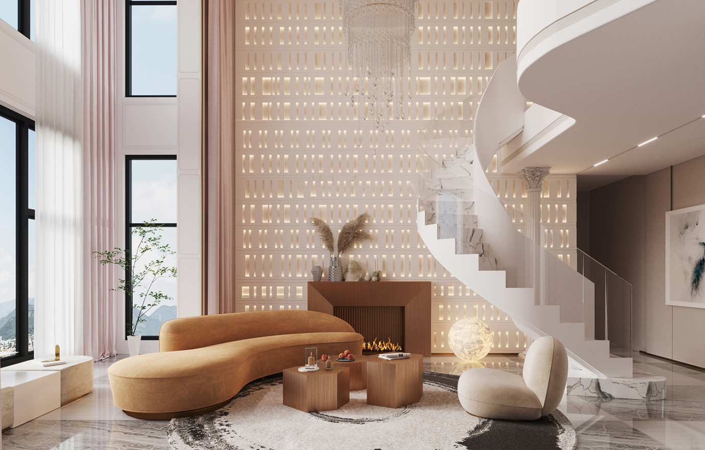 MAX出品独家--石家庄 法式轻奢 别墅项目-魔方设计空间