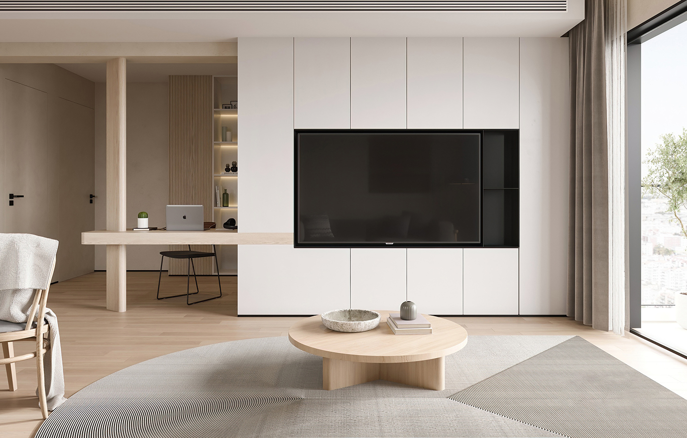 MAX出品独家--现代原木色调平层-霸都THES