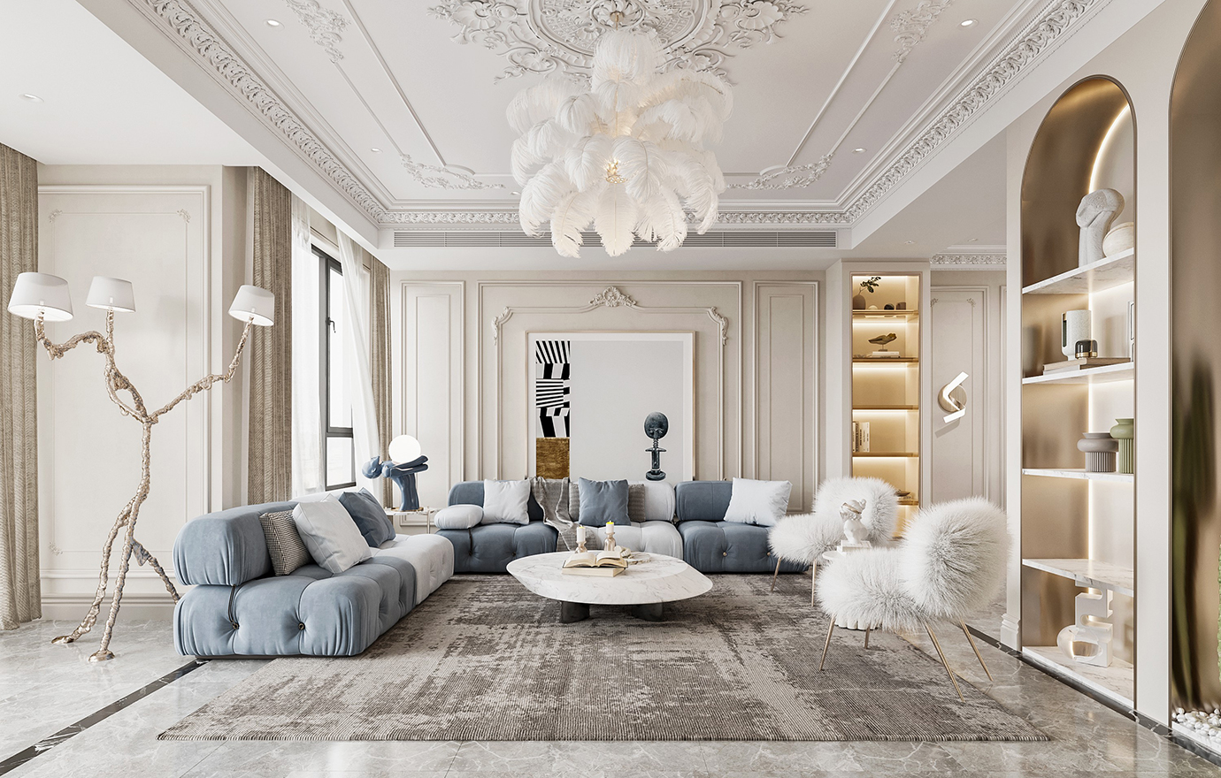 MAX出品独家--上海 法式轻奢 别墅项目-魔方空间设计