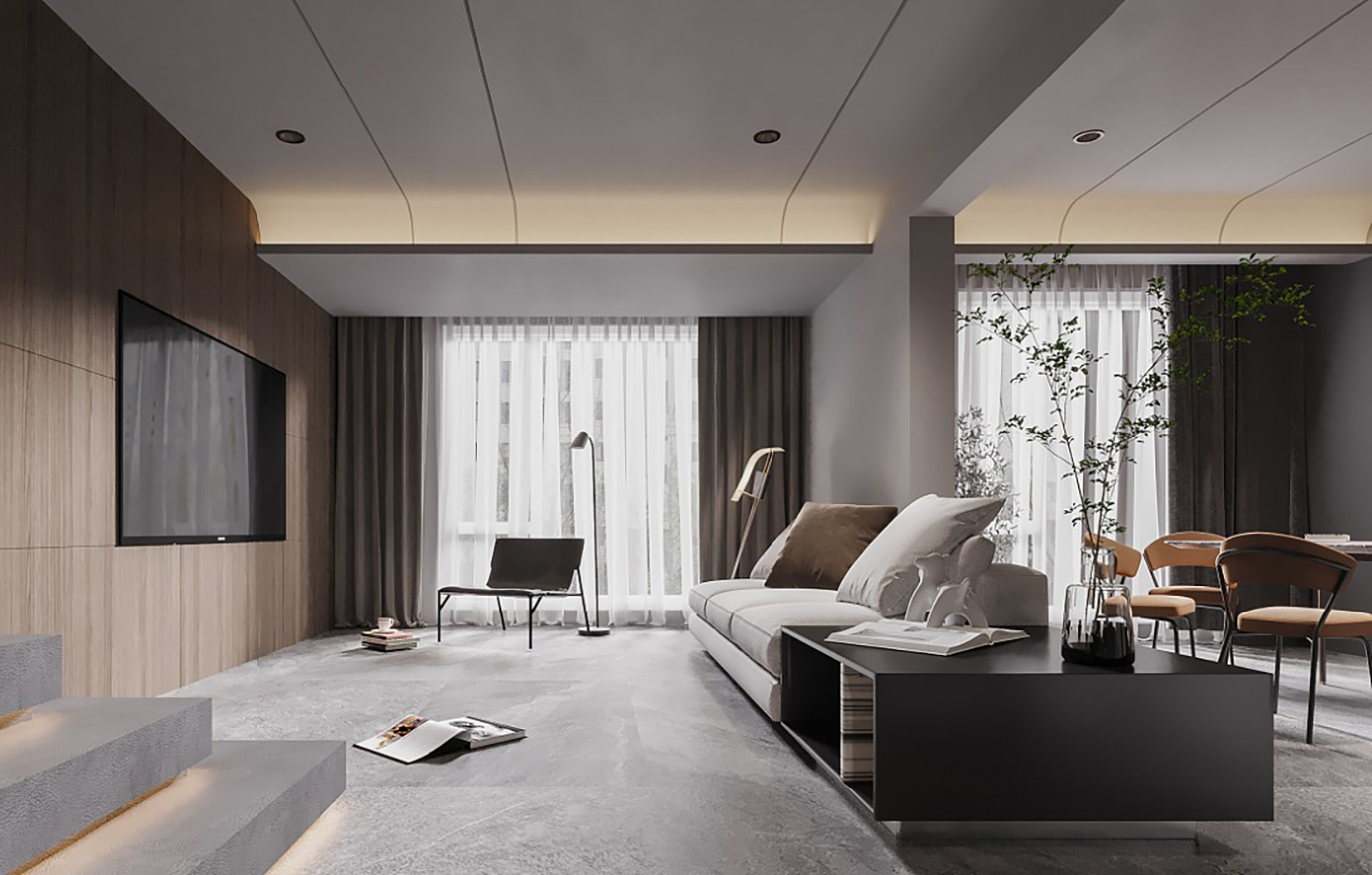 MAX出品独家--第贰视觉表现  极简工业空间表现